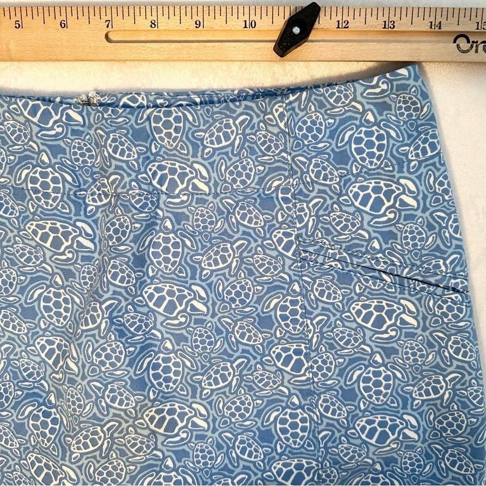 Vineyard Vines Cotton Blue White Sea Turtle Print Fully Lined Mini Skort 0 NEW - Picture 4 of 7